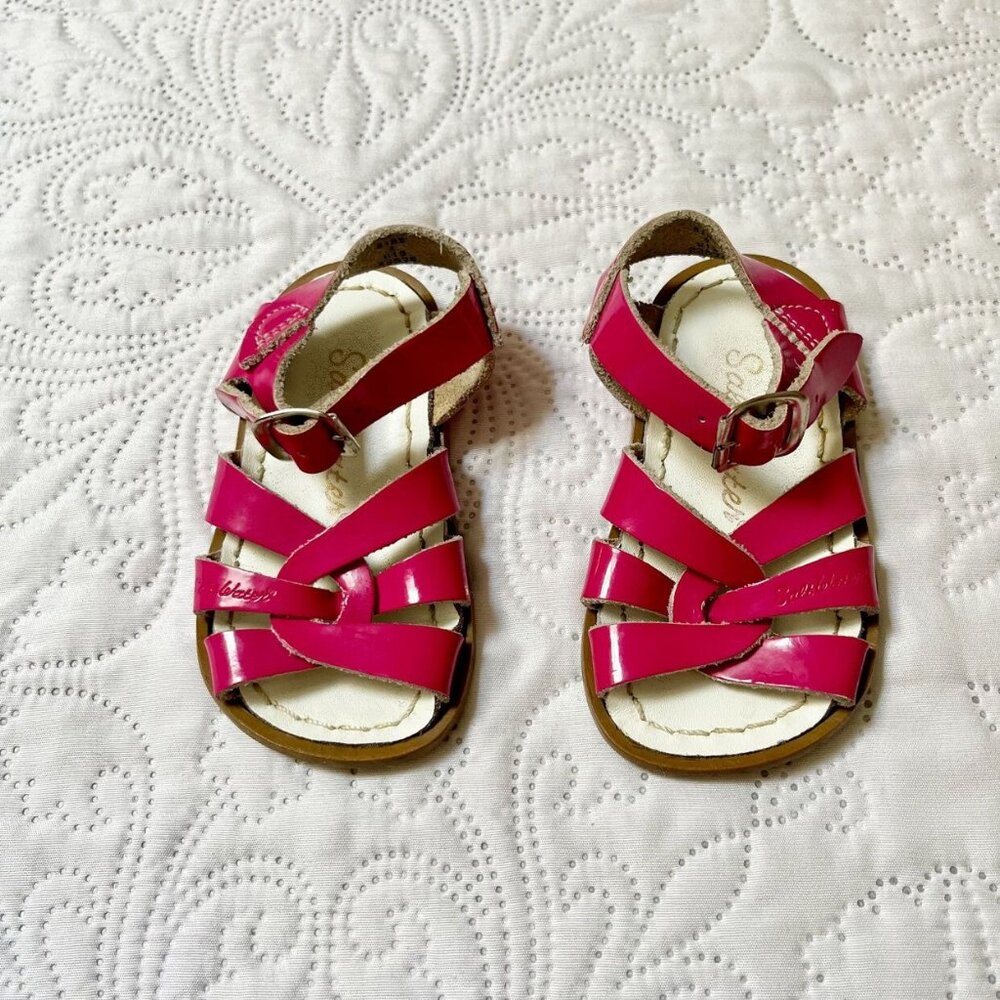 Salt Water Original Solid Pink Sandals Size 4 - Picture 2 of 9
